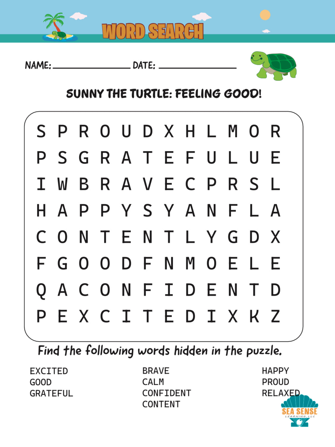 Social and emotional learning, Sel Poster, Turtle clam crab